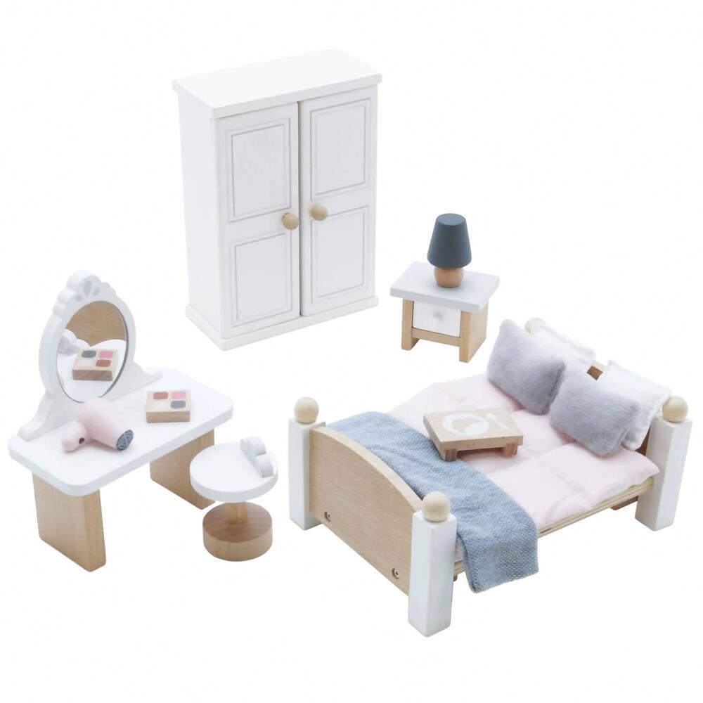 NEW LE TOY VAN kid's wooden dollhouse bedroom set in multicolor